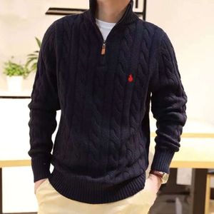 2024 Mens trui ontwerper Polo Half Zipper Hoodie Lange mouw Gebreide paarden Twist High Collar Men Woman Hip Hop Top Advanced Design NH668