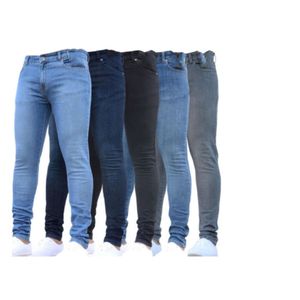 2024 Leggings en denim de couleur unie à ajustement masculin