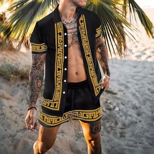 2024 heren trackpakken sets casual korte mouw revers shirt strand shorts zomervakantie Hawaiiaanse pakken