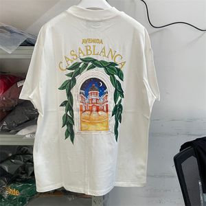 2024 Heren T -shirts Zomer Casablanca T -shirts Hoge kwaliteit Letter Afdrukken Korte mouw Tops Casa Blanca Katoen losse T -shirt voor mannen Vrouwen 520889