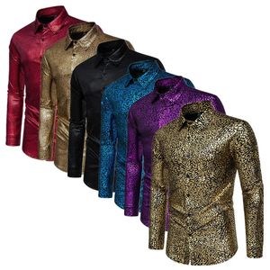 2024 Mens Wedding Ball Dress Black/Gold/Red/Blue Fashion Mens Bar KTV Casual Shirt 240426