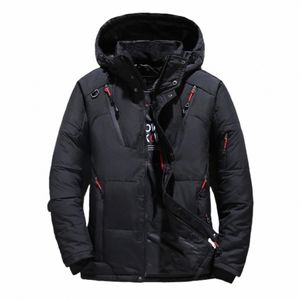 2024 Mens pato blanco abajo chaqueta caliente con capucha gruesa chaqueta de globo abrigo masculino casual de alta calidad abrigo térmico invierno parka 443H #