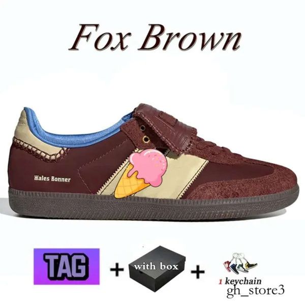 2024 MENSA MUJERA Mujeres zapatos bajos casuales Gales Bonner Leopard Dark Brown Fox Pony Tonal Cream White Men Women Trainers 811