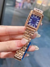 2024 MENS Women Quartz Polshorloges AAA Designer Blue Watches Hoge kwaliteit tank Boutique Steel Strap Designer Horloges voor groothandel horloge #1177