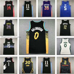 2024 Basket-ball pour hommes pour hommes Tyrese Haliburton 6 James Stephen Curry Durant Butler Embiid Antetokounmpo Booker Kids New City Version Jerseys