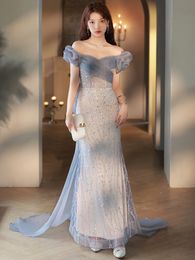 2024 sirène mère de la mariée robes appliques en dentelle volants de soirée bling robe invitée nouvelle taille plus taille paille