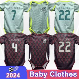 2024 Jerseys de football pour bébé mexico H. Lozano Araujo G.ochoa Rodriguez E.Sanchez Artaga J.Gallardo Home Away Football Shirts BB