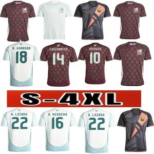 2024 Mexique CHICHARITO Maillots de football pour hommes 24 25 H. LOZANO A. GUARDADO O.PINEDA Home Away Wear R. JIMENEZ Maillot de football de l'équipe nationale Version des fans