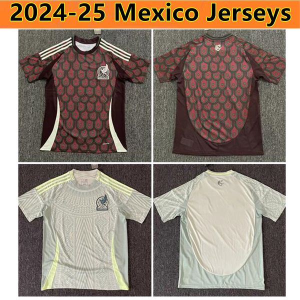 2024 Mexique CHICHARITO Maillots de football pour hommes 23 24 H. LOZANO A. GUARDADO Domicile Vêtements d'entraînement R. JIMENEZ Maillot de football de l'équipe nationale 2025 Version Fans Jersey