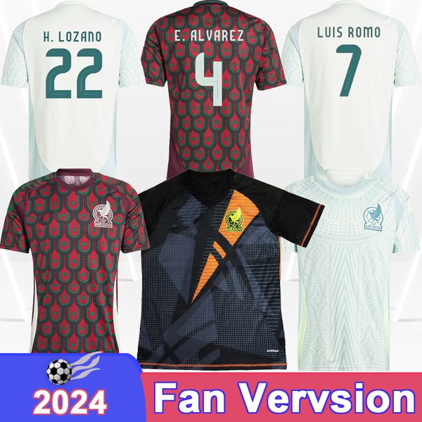 2024 México Mens Jerseys Equipo nacional H. Lozano Rodríguez Araujo G.OCHOA RAUL S. GIMENEZ L. ROMO S. Cordova Home Away Witero Football Wishs