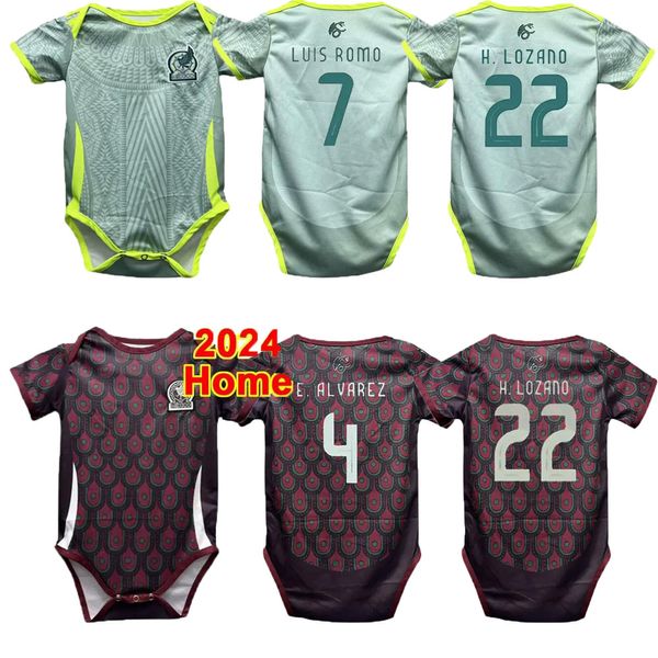2024 México Ropa del equipo nacional Baby Soccer Jerseys Rodríguez Araujo G.OCHOA E.SCHEZ Camisetas de fútbol de 6 a 18 meses de fútbol Kit de bebé
