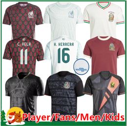 2024 Mexique Jersey de football H. Losano Chicharito G DOS SANTOS C. Vela 24 25 Hommes Femmes Enfants Kit Sports Football Shirt Ensembles Formation MEXICAINE Accueil Uniforme