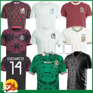 2024 Mexico Voetbalshirt H. LOSANO CHICHARITO G DOS SANTOS 24 25 Sport Voetbalshirt Sets Heren Dames / Kinderen Kit MEXICAANS Uniform Thuis Uit