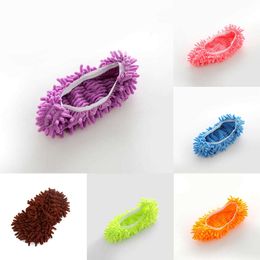 Zapatillas de microfibra para limpieza de polvo de suelo, zapatos de limpieza de chenilla, paño para el hogar, cubierta de zapatos, chanclos reutilizables, fregona, 2024