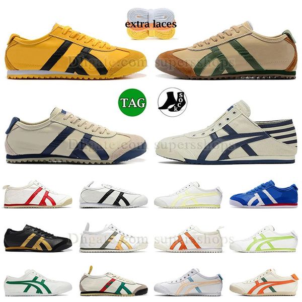 2024 Sneakers Mids Sneakers Series Chaussures de course Canvas Tiger Mexio 66 Onitsukass Green Walking Rose Cuir Blue Tigers Brown Inseme Sole NYC Dhgate Sports Army Trainers