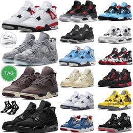 2024 Military Black Cat Sail Zapatillas de baloncesto Hombres Mujeres 4S Red Thunder White Oreo Cactus Jack Blue University Infrared Cool Grey Mens mid Sports Sneakers tamaño 13