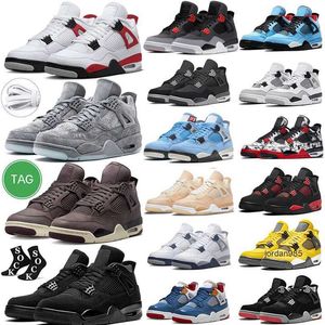 2024 Military Black Cat Sail Red Thunder Basketball Chaussures Hommes Femmes 4S Blanc Oreo Cactus Jack Blue University Infrared Cool Grey Mens mid Sports shoes Sneakers