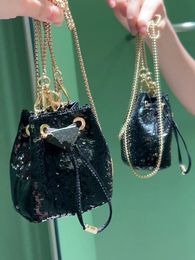Mini sac seau de styliste pour femmes, sacs à main avec diamants brillants, sacs de dîner à bandoulière avec strass et paillettes, fourre-tout, 2024