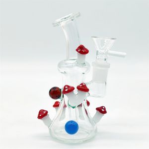 2024 Mini Heady Glass Brunch Champignon 5 pouces Bongs en verre Pipe à eau Bong Tabac Tube à fumer 14MM Bol Dab Rig Recycler Bubbler Pipes