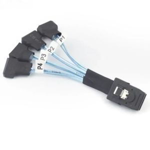 2024 Mini SAS SFF-8087 tot 4x SATA Male 3.0 SSD High Speed Data Transfer Cable 1 tot 4 0,3 m computerkabels die hardwarekabels verbinden voor computerkabels met verbinding