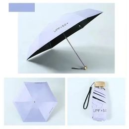 2024 Mini Sun Umbrella Pocket Rain Raindas Umbrelas anti uv 5 pliants parasol portables Femmes légères Men de paras