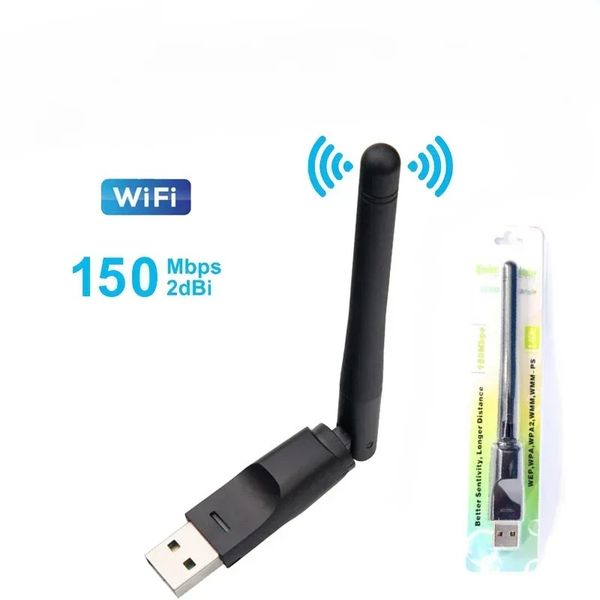 2024 Mini Adaptateur WiFi USB sans fil MT7601 Carte LAN Network 150 Mbps 802.11n / g / b Carte LAN NIFI Dongle WiFi pour le réglage de la boîte supérieure1.adaptateur WiFi USB sans fil