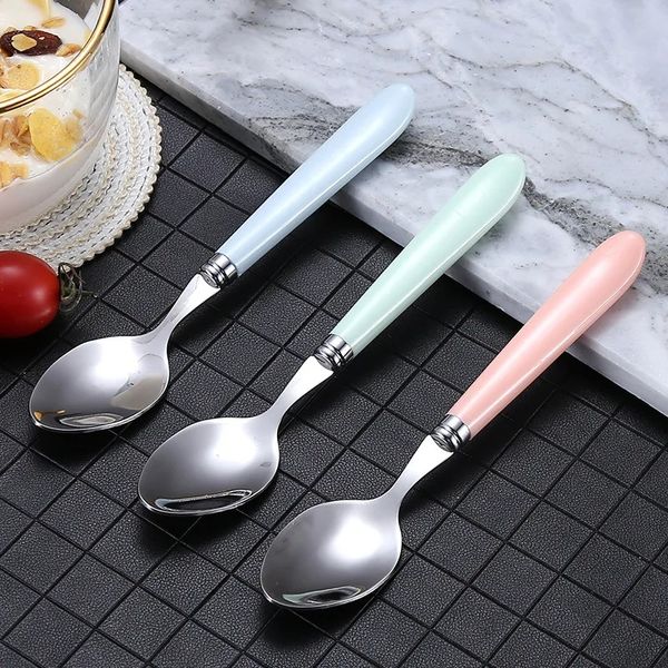 2024 Miroir Silver en acier inoxydable Couvoirs en acier à la fourchette pour enfants Souppe à la soupe à glace Complete Dîner Dîner Set Chopsticksfor pour