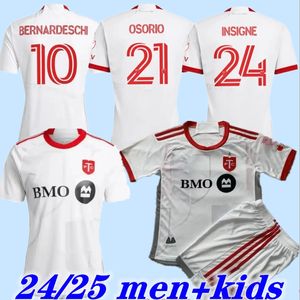 2024 MLS Toronto FC voetbalshirts weg Kaye Bernardeschi 24 25 Osorio Insigne Morrow Morrow Bradley Men Kids Football Shirt Uniform Fans