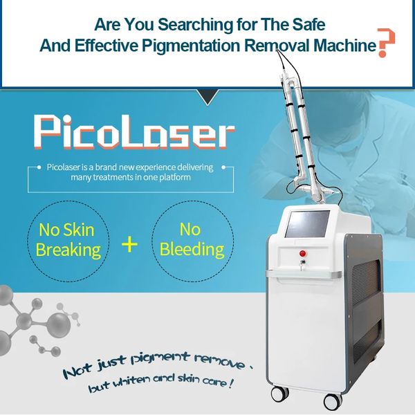 Modèle 2024 Picolaser Power Enlèvement rapide des tatouages Anti-pigment Nd Yag Pico Machine Non invasive Lavage de tatouage Rajeunissement de la peau Peeling au carbone