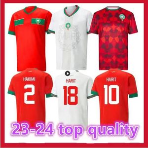 2024 Jerseys de football marocain Hakimi Maillot Marocain Ziyech En-Netyri Football Shirts Men Kids Kit Harit Saiss Idrissi Boufal Jersey Maroc National Football Jersey