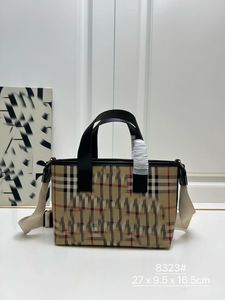 2024 bolso de madre e niños, bolso de lona, sabor artístico único, bolso de marca exquisita y hermosa y lujosa, bolsa de compras multipropósito de moda, patrón a cuadros