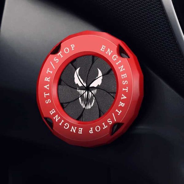 Película Venom-pegatina Interior para coche, dispositivo de encendido, decoración, botón de inicio de una tecla, cubierta protectora para anillo de arranque de motocicleta, 2024