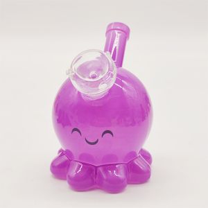 2024 Multi Kleur Groen Mini Baby Octopus 4 Inch Glazen Waterpijpen Waterpijp Bong Tabak Roken Buis 10 MM Bowl Dab Rig Recycler Bubbler Pijpen