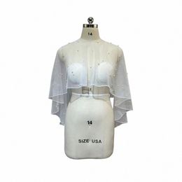 2024 MYYBLE MARDIAD LES ACTIONS BOLERO BRIDAL CHOAK PEARLS CAPE CAPE COURT FRT LG FEMMES BACK BAWE CAPE ENVILLE SHAWL F29N #