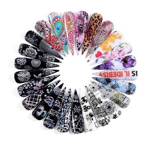 2024 NAK ART ACCESSOIRES NIEUWE MARBLE SMUGE PATROON STARRY PAPIER NET RODE NAIL STICKER LASER NAIL STICKER MANICURE MANICURE MANICURE STARRY PATROON NAIL STICALS