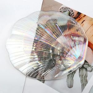 2024 Nail Art Mermaid Crystal Glass Affiche Tray Faux Nail Tips Sheplier Sheplier Plaque de plaque PHOTOP