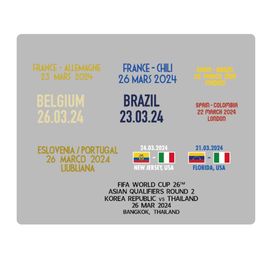 2024 Détails du match de l'équipe nationale Espagne Angleterre France Italie Korea South Game Date Détails Badge de patch de football