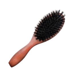 2024 Natuurlijk zwijnhelft Hairbrush Massage Comb Anti-Static Hair Scalp Paddle Borstel Beech houten handgreep haarborstel kamstylinggereedschap