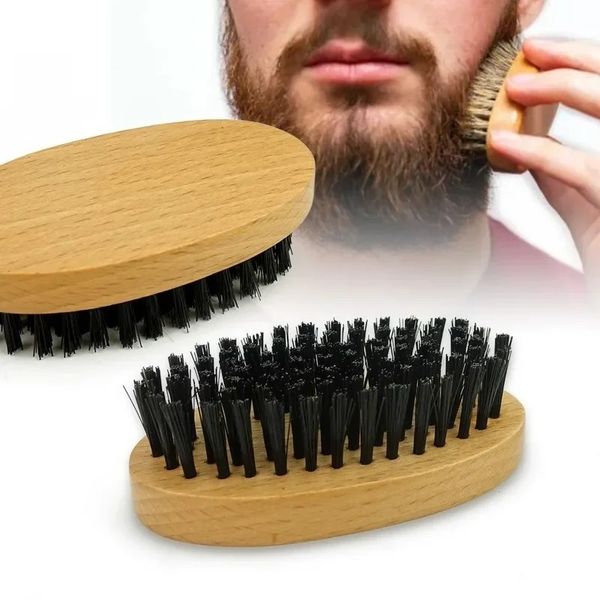 2024 Natural Pear Wood Hair Peigne Men Barbe Care Antistatic Brush Brush Massage Classic Classic Portable Hair Styling Hair Care Tool pour naturel