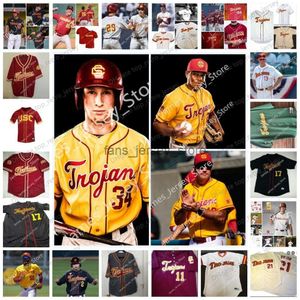 2024 NCAA Custom USC Trojans Jersey de béisbol universitario cosido 8 Geoff Jenkins Randy Johnson 28 Jacque Jones 24 Steve Kemp 51 Dave Kingman 18 Barry Latman 8 Fred Lynn