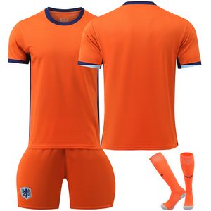 2024 Nederlandse thuisvoetbaltrui 4 van Dijk 10 Depay 11 Robben 21 de Jong Euro Cup voetbaljersey Pak Kids Men Football Kit