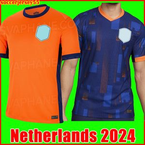 2024 Holanda Copa de Europa de Memphis 24 25 Holanda Soccer Jersey de Jong Virgil Dumfries Bergvijn 2024 2025 Klaassen Blind de Ligt Hombres Kit Kit de fútbol Camisa de fútbol