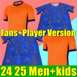 2024 Pays-Bas MEMPHIS European Holland Club Soccer Jersey 2024 Coupe d'Europe Maillot de football de l'équipe nationale néerlandaise Hommes Kit complet Ensemble à domicile à l'extérieur MEMPHIS XAVI GAKPO