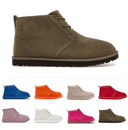 2024 Neumel Boot Klassieke Designer Snowboots Zwart Kastanje Clementine Anjer Platform Pluizige Muiltjes Warme Winter Half Dames Bont Booties Luxe Schoen 35-41