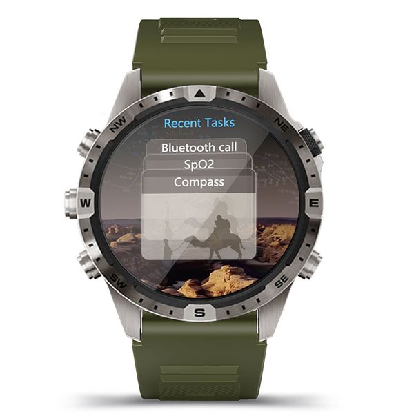 2024 NOUVEAU GT45 SPORT GT45 SPORT Smart Watch pour les hommes avec BT appelant Compass Golfer Navigator Outdoor Smartwatch pour iOS Silica Gel Band