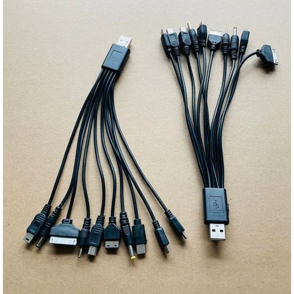 2024 Nuevo 1 PCS 10 en 1 Cable USB Micro USB Multi Carger para teléfonos móvil