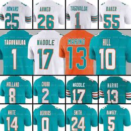 2024 NIEUW 1 TUA TAGOVAILOA VOEDERING JERSEYS JAYLEN WADDLE TYREEK HILM MIAMIS Jalen Ramsey Dolphines Braxton Berrios Mike White Salvon Ahmed Cam Smith Jerome Baker Eri