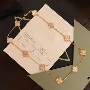 2024 nieuwe 10 Diamond Clover Brand Fashion Cleef Hoge kwaliteit gouden designer ketting met doos voor damessieraden