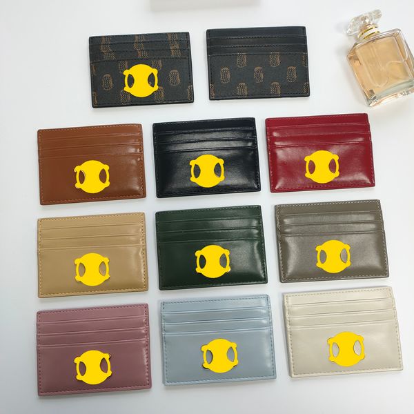 2024 NUEVO 10A Tarjeta de crédito de diseñador de alta calidad Soporte de tarjeta dorada Billeteras de cuero de cuero de vaca Luxury Luxury Small Wallet Mini Wallet Moned Monedas Mujeres Red Purse