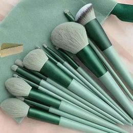 2024 NIEUWE 13 PCS/Lot Make -upborstels Set Eye Shadow Foundation Women Cosmetic Powder Blush Bending Beauty Make Up Tool For Foundation Cosmetic